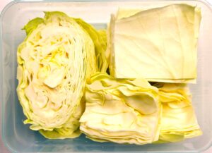 how to prepare cabbage cut into sections for weekly meal prep