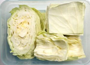 cut cabbage stored in airtight container — how to store cabbage after cutting