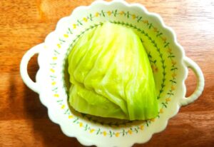 lightly cooked cabbage on a plate