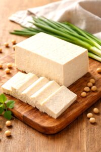 firm tofu block sliced — plant-based protein source for daily intake