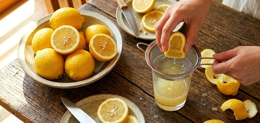 fresh lemon juice squeezed over food to slow starch digestion and lower glycemic index