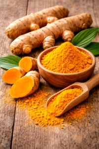 turmeric root and powder showing curcumin benefits for allergy relief
